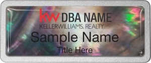 (image for) Keller Williams Realty Logo 3 Black Mother of Pearl Pebbled badge