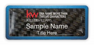 (image for) Keller Williams Realty Logo 5 Blue Anodized Frame Carbon Insert Badge