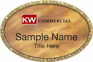 (image for) Keller Williams Commercial Gold Oval Bling Gold Pearl Badge