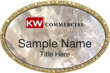 (image for) Keller Williams Commercial Gold Oval Beyond Bling White Pearl Badge
