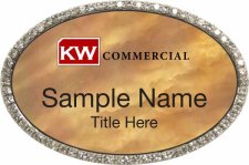 (image for) Keller Williams Commercial Silver Oval Bling Gold Pearl Badge