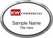 (image for) Keller Williams Commercial Silver Oval Executive White Badge