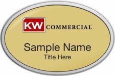 (image for) Keller Williams Commercial Silver Oval Pebbled Prestige Gold Badge