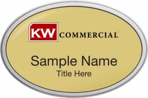 (image for) Keller Williams Commercial Silver Oval Pebbled Prestige Gold Badge