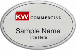 (image for) Keller Williams Commercial Silver Oval Pebbled Prestige Badge