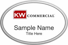 (image for) Keller Williams Commercial Silver Oval Pebbled Prestige White Badge