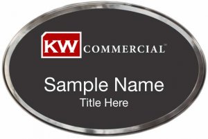 (image for) Keller Williams Commercial Silver Oval Polished Prestige Black Badge