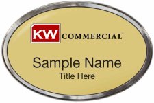 (image for) Keller Williams Commercial Silver Oval Polished Prestige Gold Badge