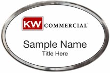 (image for) Keller Williams Commercial Silver Oval Polished Prestige White Badge