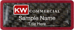 (image for) Keller Williams Commercial Red Anodized Frame Carbon Insert Badge