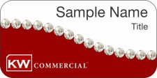 (image for) Keller Williams Commercial White/Red Swoosh Badge w/White Jewels