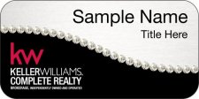 (image for) Keller Williams Complete Realty Silver/Black Swoosh Badge w/ Small White Jewels