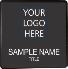 (image for) Custom Logo Black Square Executive Black Badge