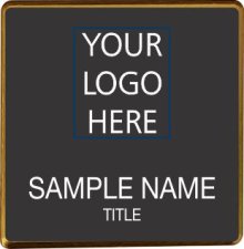 (image for) Custom Logo Gold Square Executive Black Badge