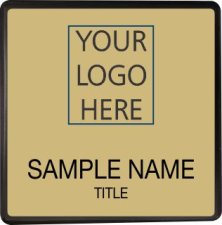 (image for) Custom Logo Black Square Executive Gold Badge