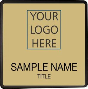 (image for) Custom Logo Black Square Executive Gold Badge