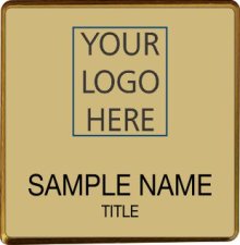 (image for) Custom Logo Gold Square Executive Gold Badge