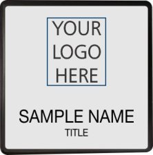 (image for) Custom Logo Black Square Executive Silver Badge