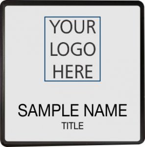 (image for) Custom Logo Black Square Executive Silver Badge