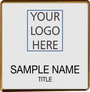 (image for) Custom Logo Gold Square Executive Silver Badge