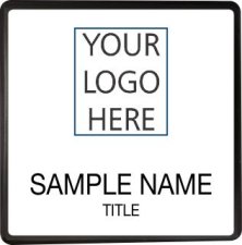 (image for) Custom Logo Black Square Executive White Badge