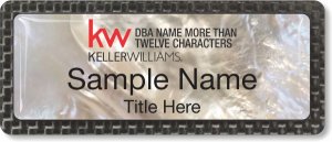 (image for) Keller Williams Realty Logo 5 White Mother of Pearl Carbon Badge