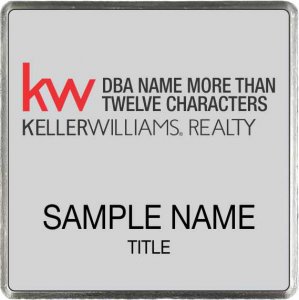 (image for) Keller Williams Realty Logo 4 Silver Square Executive Badge