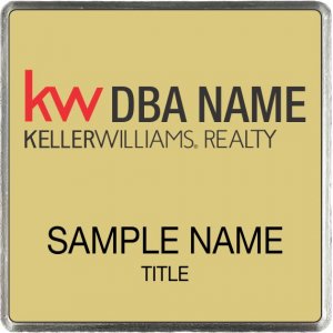 (image for) Keller Williams Realty Logo 3 Gold Square Executive Badge