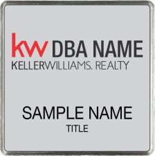 (image for) Keller Williams Realty Logo 3 Silver Square Executive Badge