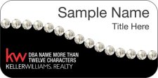 (image for) Keller Williams Realty Logo 4 Swoosh White/Black Badge with White Jewels