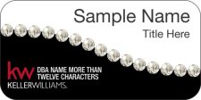 (image for) Keller Williams Realty Logo 5 Swoosh White/Black Badge with White Jewels