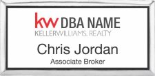 (image for) Keller Williams Realty Logo 3 Silver Executive White Badge