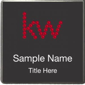 (image for) Keller Williams KW Silver Square Executive Black Badge w/ KW Red Jewels