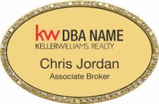 (image for) Keller Williams Realty Logo 3 Gold Oval Bling Badge