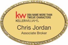 (image for) Keller Williams Realty Logo 5 Gold Oval Bling Badge