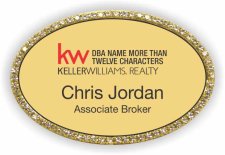 (image for) Keller Williams Realty Logo 4 Gold Oval Bling Badge