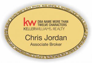 (image for) Keller Williams Realty Logo 4 Gold Oval Bling Badge