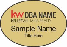 (image for) Keller Williams Realty Logo 3 Gold Oval Badge