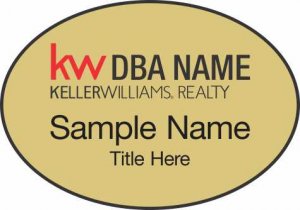 (image for) Keller Williams Realty Logo 3 Gold Oval Badge