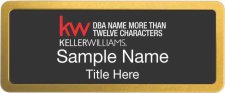 (image for) Keller Williams Realty Logo 5 Prestige Gold Anodized Black Badge