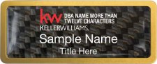 (image for) Keller Williams Realty Logo 5 Gold Anodized Frame Carbon Insert Badge