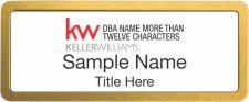 (image for) Keller Williams Realty Logo 5 Prestige Gold Anodized White Badge