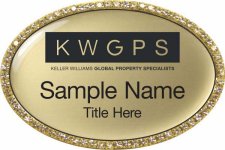 (image for) Keller Williams GPS Gold Oval Bling Badge