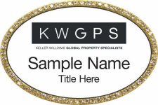 (image for) Keller Williams GPS Gold Oval Bling White Badge
