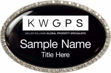 (image for) Keller Williams GPS Silver Oval Bling Black Badge