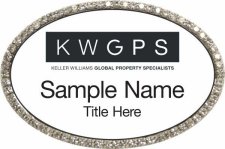 (image for) Keller Williams GPS Silver Oval Bling White Badge
