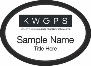 (image for) Keller Williams GPS Black Oval Executive White Badge