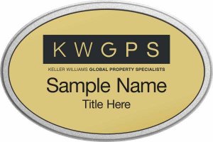 (image for) Keller Williams GPS Silver Oval Pebbled Prestige Gold Badge