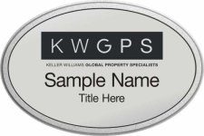 (image for) Keller Williams GPS Silver Oval Pebbled Prestige Silver Badge