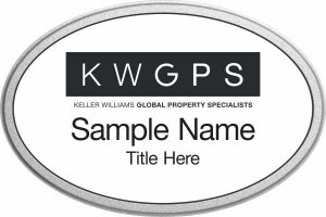 (image for) Keller Williams GPS Silver Oval Pebbled Prestige White Badge